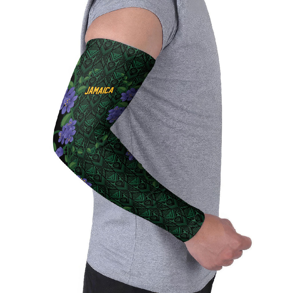 Custom Women’s Cricket Jamaica Floral Series Arm Sleeves Lignum Vitae Hummingbirds Geometric Ethnic