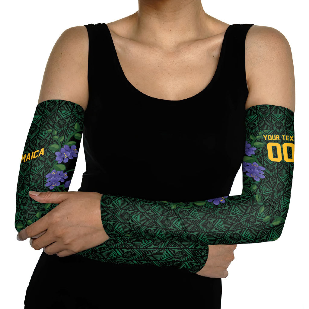 Custom Women’s Cricket Jamaica Floral Series Arm Sleeves Lignum Vitae Hummingbirds Geometric Ethnic