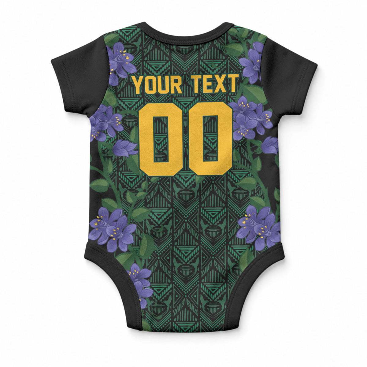 Custom Women’s Cricket Jamaica Floral Series Baby Onesie Lignum Vitae Hummingbirds Geometric Ethnic