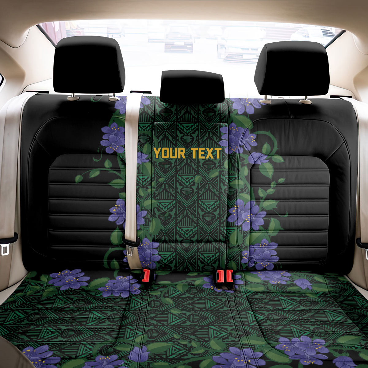 Custom Women’s Cricket Jamaica Floral Series Back Car Seat Cover Lignum Vitae Hummingbirds Geometric Ethnic