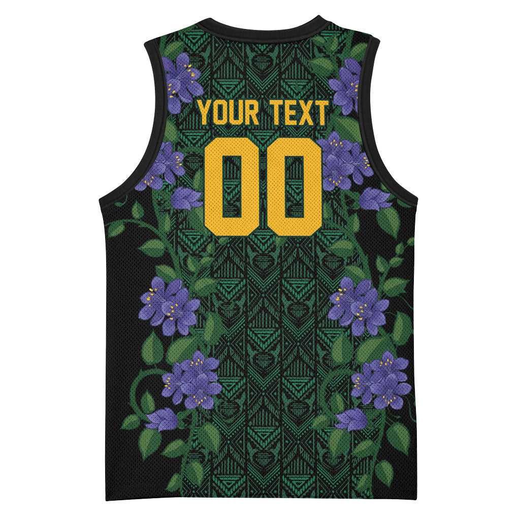 Custom Women’s Cricket Jamaica Floral Series Basketball Jersey Lignum Vitae Hummingbirds Geometric Ethnic