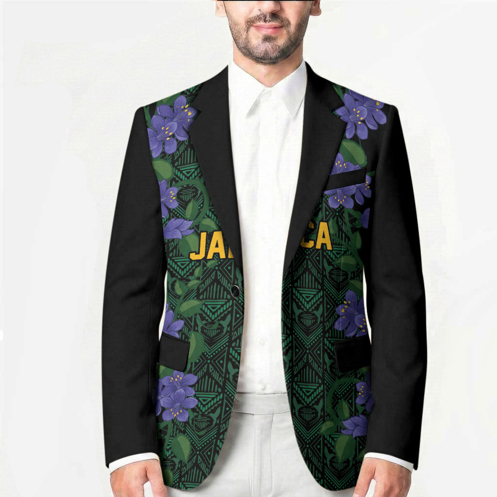 Custom Women’s Cricket Jamaica Floral Series Blazer Lignum Vitae Hummingbirds Geometric Ethnic