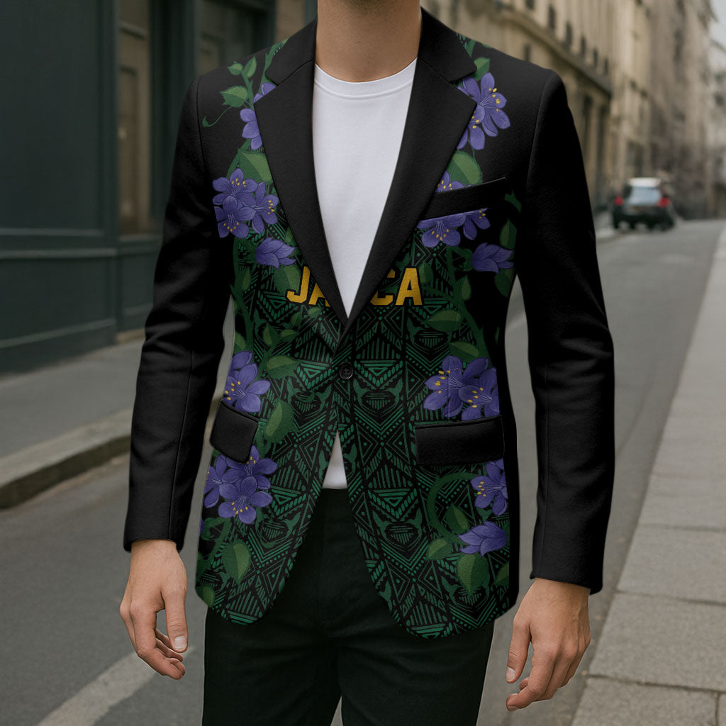 Custom Women’s Cricket Jamaica Floral Series Blazer Lignum Vitae Hummingbirds Geometric Ethnic