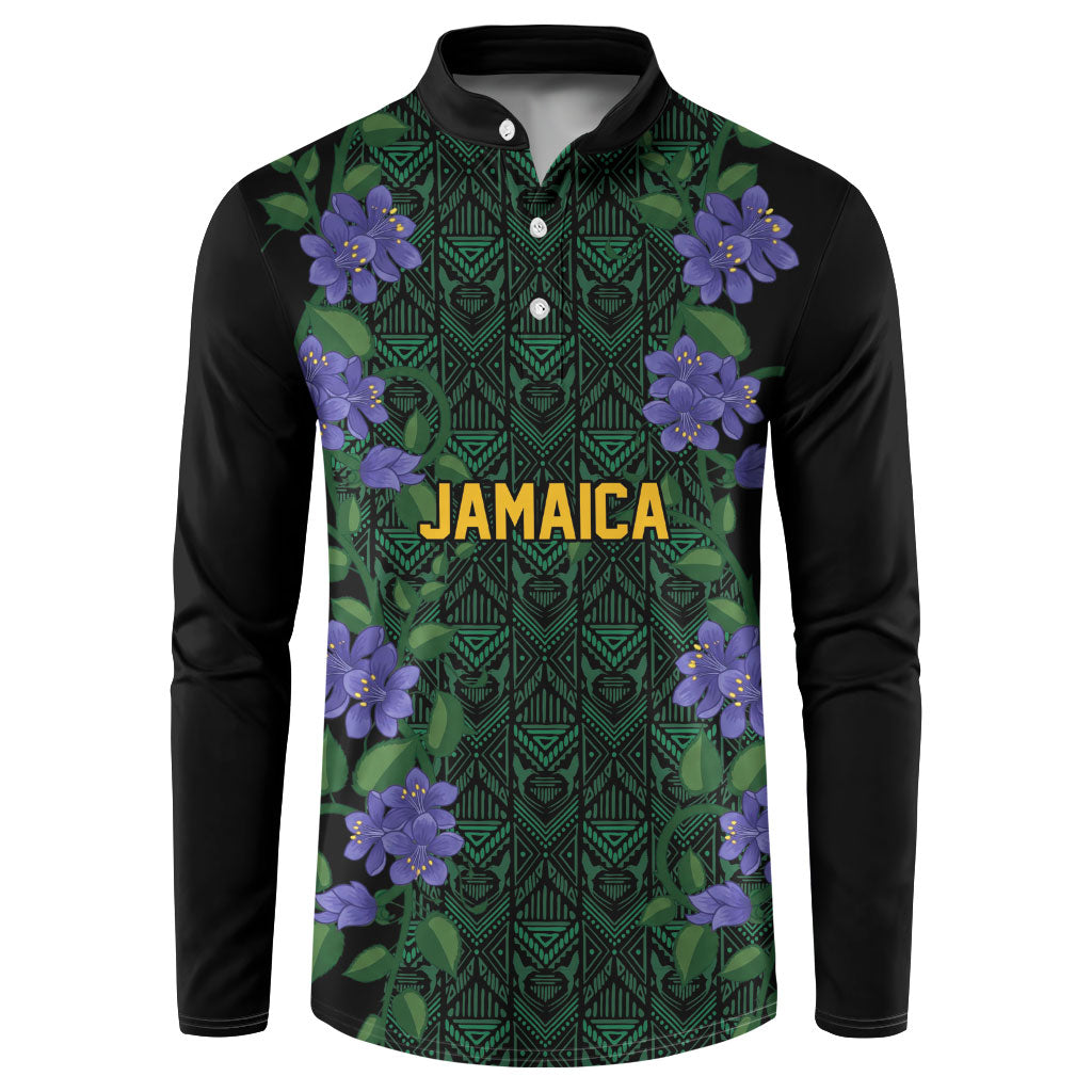 Custom Women’s Cricket Jamaica Floral Series Button Sweatshirt Lignum Vitae Hummingbirds Geometric Ethnic
