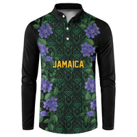 Custom Women’s Cricket Jamaica Floral Series Button Sweatshirt Lignum Vitae Hummingbirds Geometric Ethnic