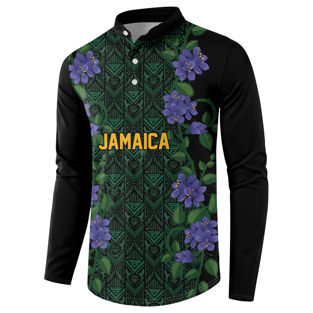 Custom Women’s Cricket Jamaica Floral Series Button Sweatshirt Lignum Vitae Hummingbirds Geometric Ethnic