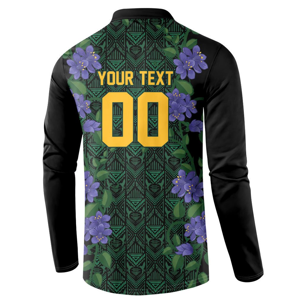 Custom Women’s Cricket Jamaica Floral Series Button Sweatshirt Lignum Vitae Hummingbirds Geometric Ethnic