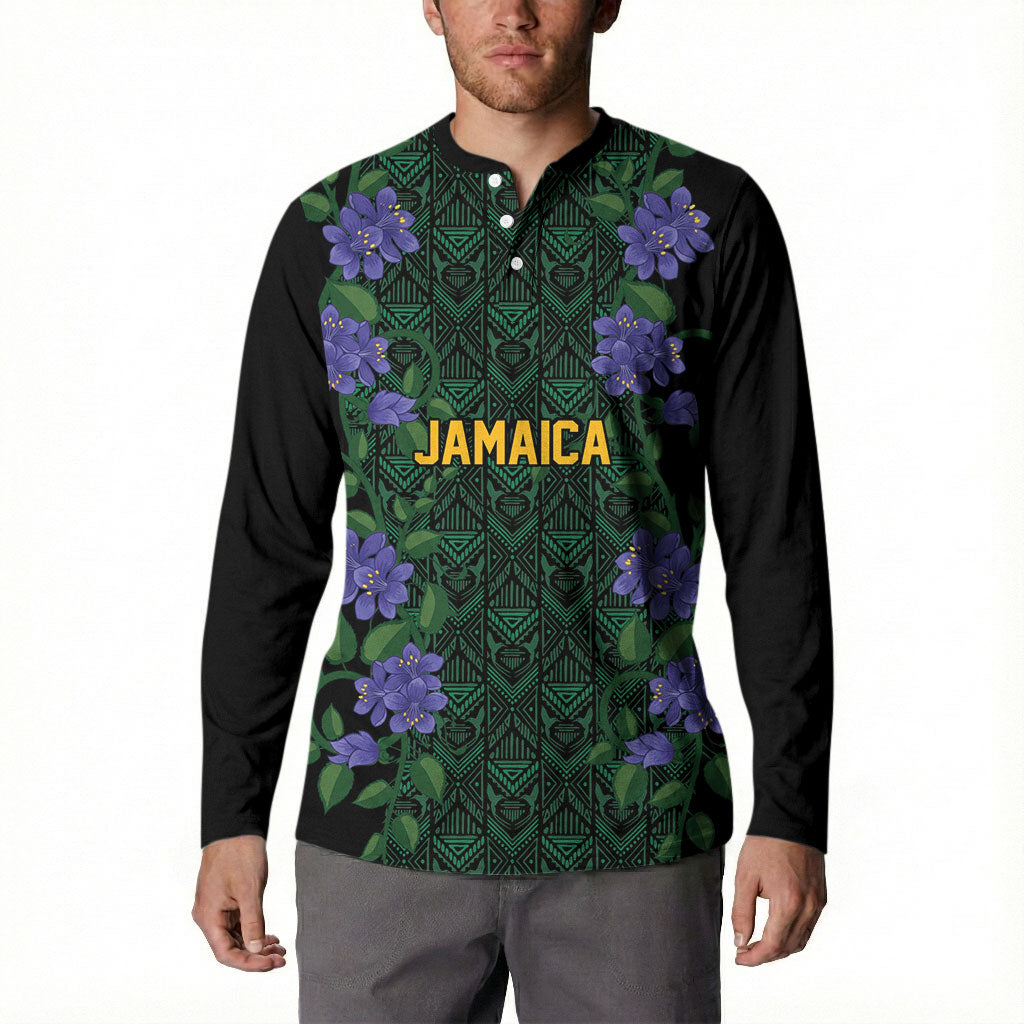 Custom Women’s Cricket Jamaica Floral Series Button Sweatshirt Lignum Vitae Hummingbirds Geometric Ethnic