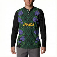Custom Women’s Cricket Jamaica Floral Series Button Sweatshirt Lignum Vitae Hummingbirds Geometric Ethnic
