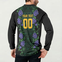 Custom Women’s Cricket Jamaica Floral Series Button Sweatshirt Lignum Vitae Hummingbirds Geometric Ethnic