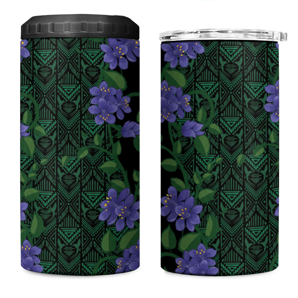 Custom Women’s Cricket Jamaica Floral Series 4 in 1 Can Cooler Tumbler Lignum Vitae Hummingbirds Geometric Ethnic