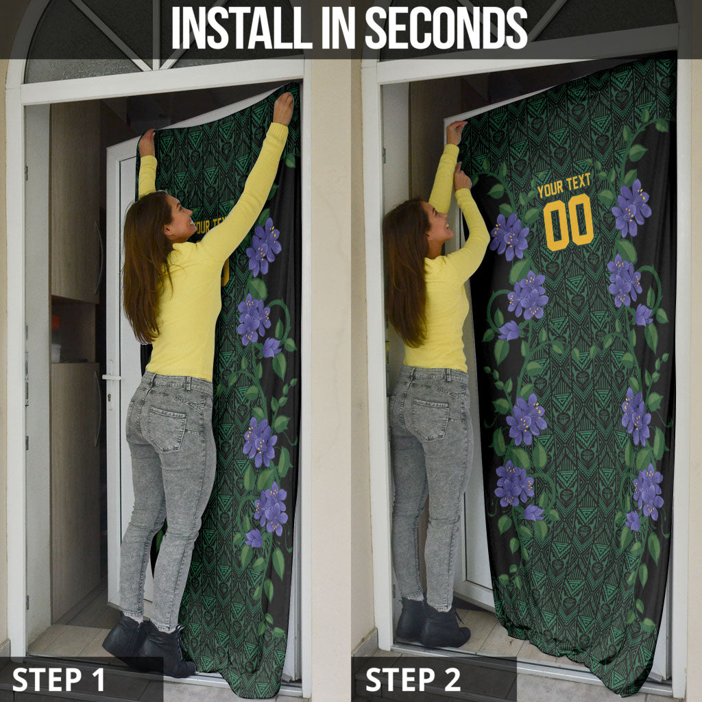 Custom Women’s Cricket Jamaica Floral Series Door Cover Lignum Vitae Hummingbirds Geometric Ethnic