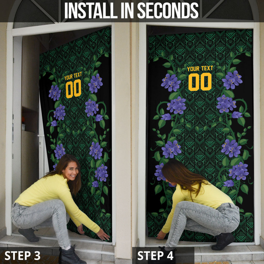 Custom Women’s Cricket Jamaica Floral Series Door Cover Lignum Vitae Hummingbirds Geometric Ethnic