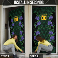 Custom Women’s Cricket Jamaica Floral Series Door Cover Lignum Vitae Hummingbirds Geometric Ethnic