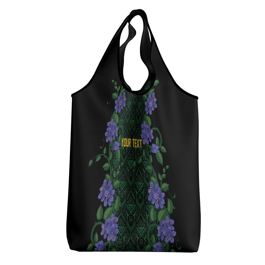 Custom Women’s Cricket Jamaica Floral Series Grocery Bag Lignum Vitae Hummingbirds Geometric Ethnic