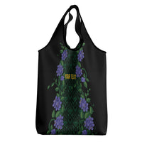 Custom Women’s Cricket Jamaica Floral Series Grocery Bag Lignum Vitae Hummingbirds Geometric Ethnic