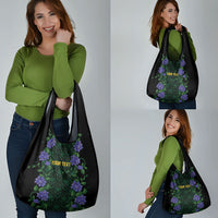 Custom Women’s Cricket Jamaica Floral Series Grocery Bag Lignum Vitae Hummingbirds Geometric Ethnic