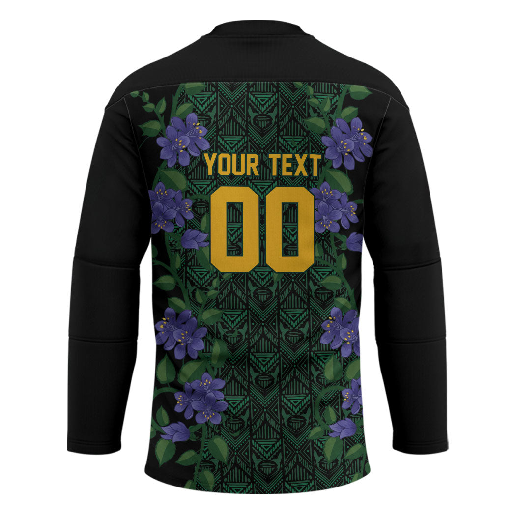 Custom Women’s Cricket Jamaica Floral Series Hockey Jersey Lignum Vitae Hummingbirds Geometric Ethnic