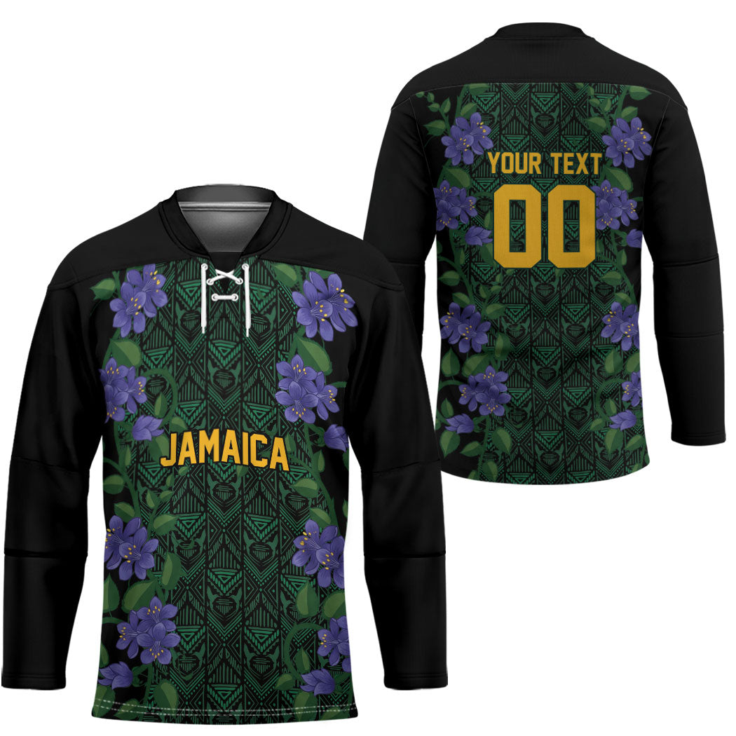 Custom Women’s Cricket Jamaica Floral Series Hockey Jersey Lignum Vitae Hummingbirds Geometric Ethnic