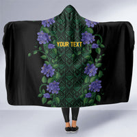 Custom Women’s Cricket Jamaica Floral Series Hooded Blanket Lignum Vitae Hummingbirds Geometric Ethnic