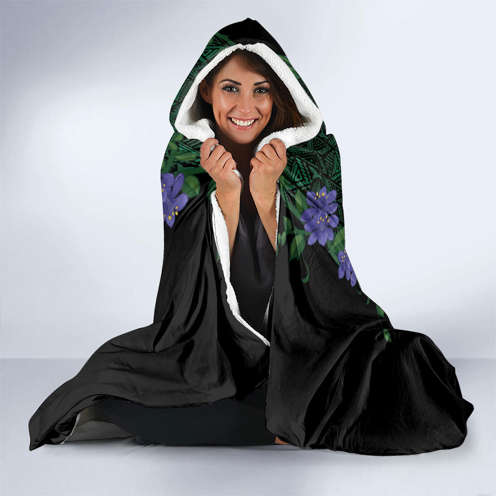 Custom Women’s Cricket Jamaica Floral Series Hooded Blanket Lignum Vitae Hummingbirds Geometric Ethnic