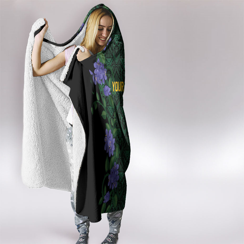 Custom Women’s Cricket Jamaica Floral Series Hooded Blanket Lignum Vitae Hummingbirds Geometric Ethnic