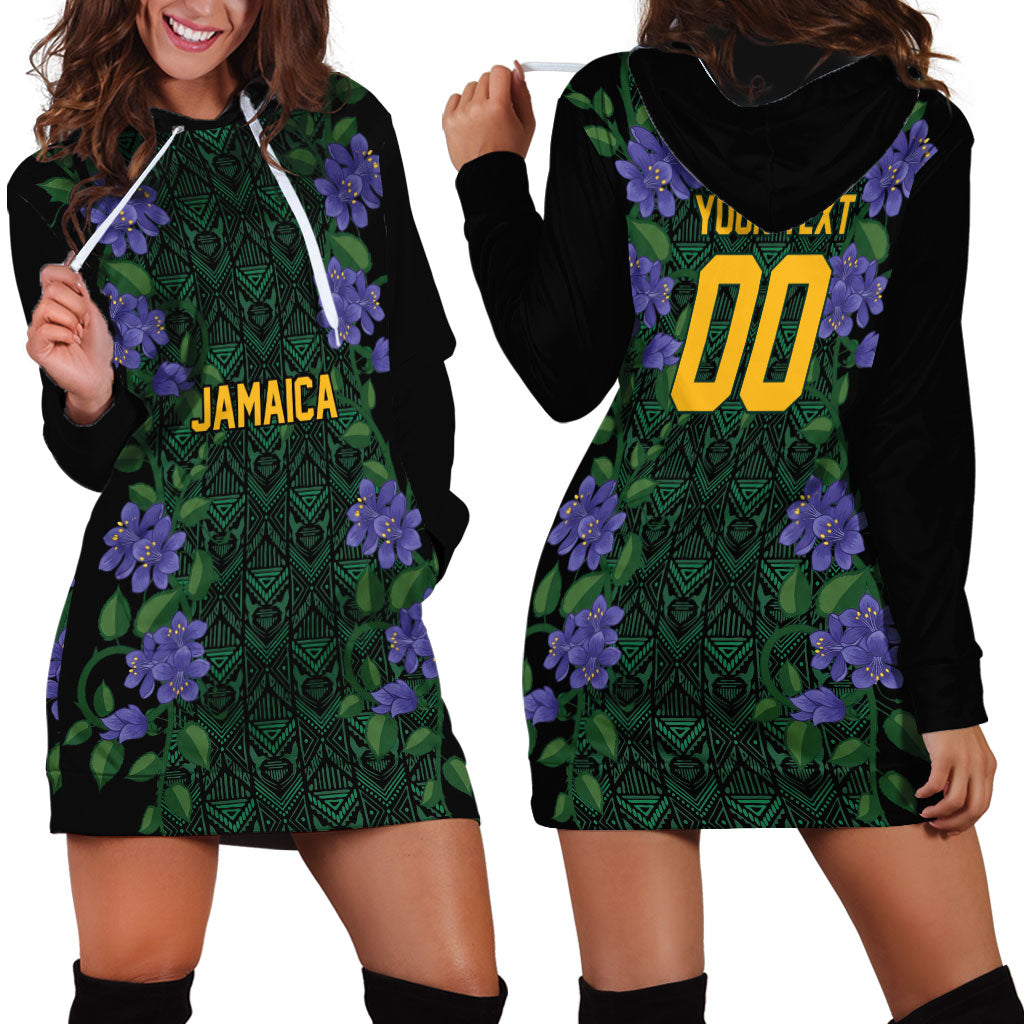 Custom Women’s Cricket Jamaica Floral Series Hoodie Dress Lignum Vitae Hummingbirds Geometric Ethnic