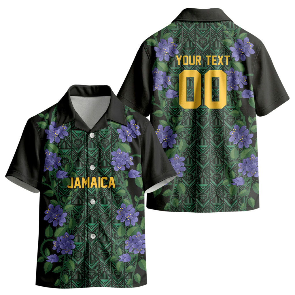 Custom Women’s Cricket Jamaica Floral Series Kid Hawaiian Shirt Lignum Vitae Hummingbirds Geometric Ethnic