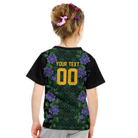 Custom Women’s Cricket Jamaica Floral Series Kid T Shirt Lignum Vitae Hummingbirds Geometric Ethnic