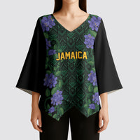 Custom Women’s Cricket Jamaica Floral Series Kimono Sleeve Blouse Lignum Vitae Hummingbirds Geometric Ethnic