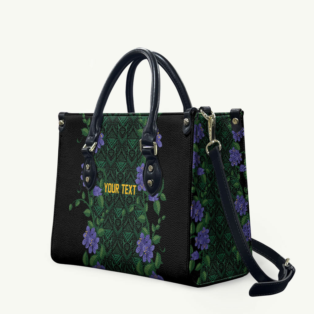 Custom Women’s Cricket Jamaica Floral Series Leather Bag Lignum Vitae Hummingbirds Geometric Ethnic