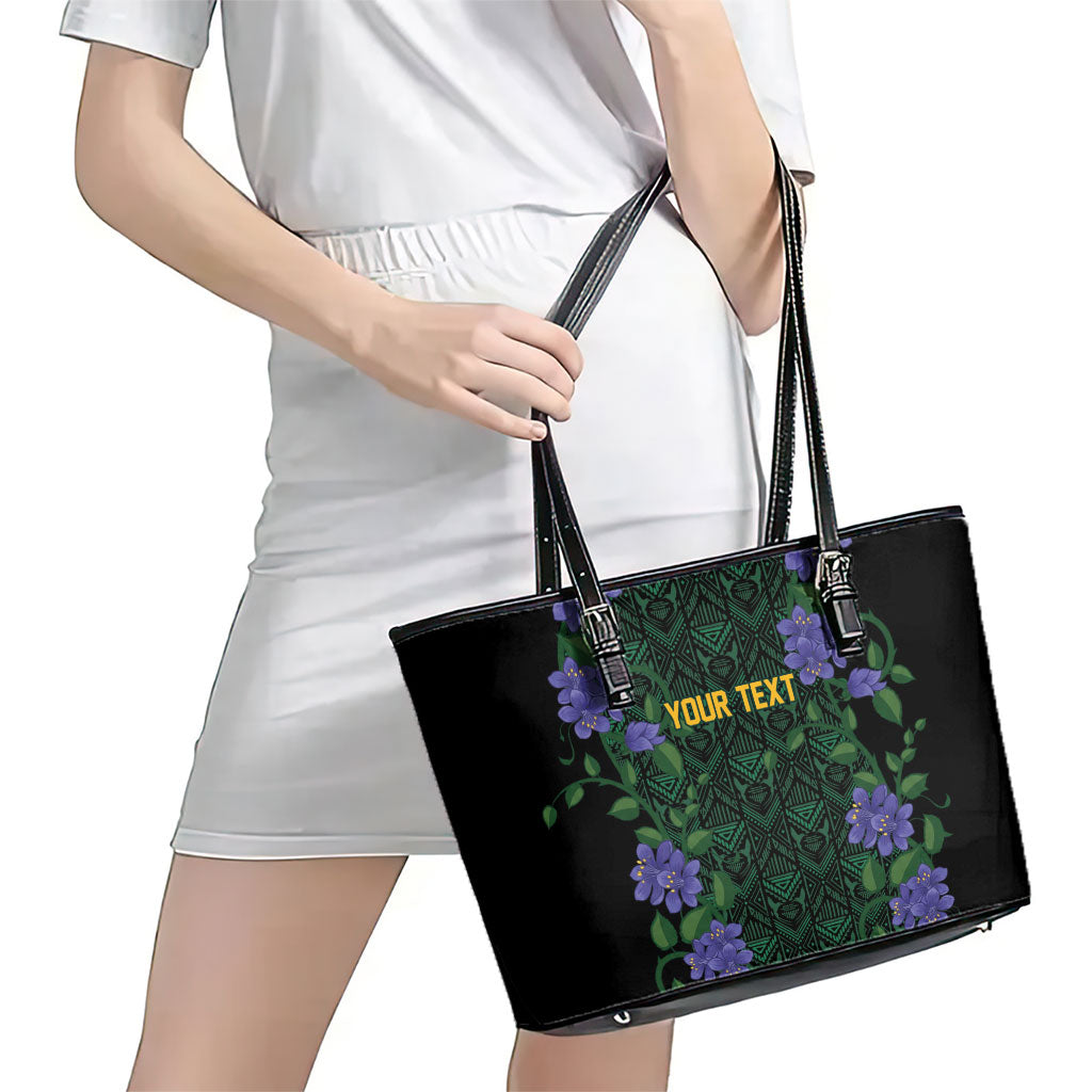 Custom Women’s Cricket Jamaica Floral Series Leather Tote Bag Lignum Vitae Hummingbirds Geometric Ethnic