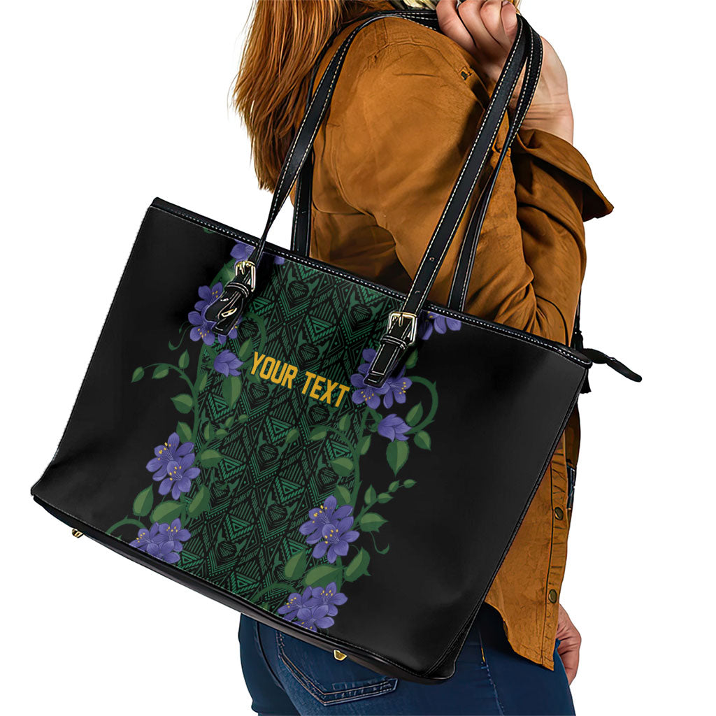 Custom Women’s Cricket Jamaica Floral Series Leather Tote Bag Lignum Vitae Hummingbirds Geometric Ethnic