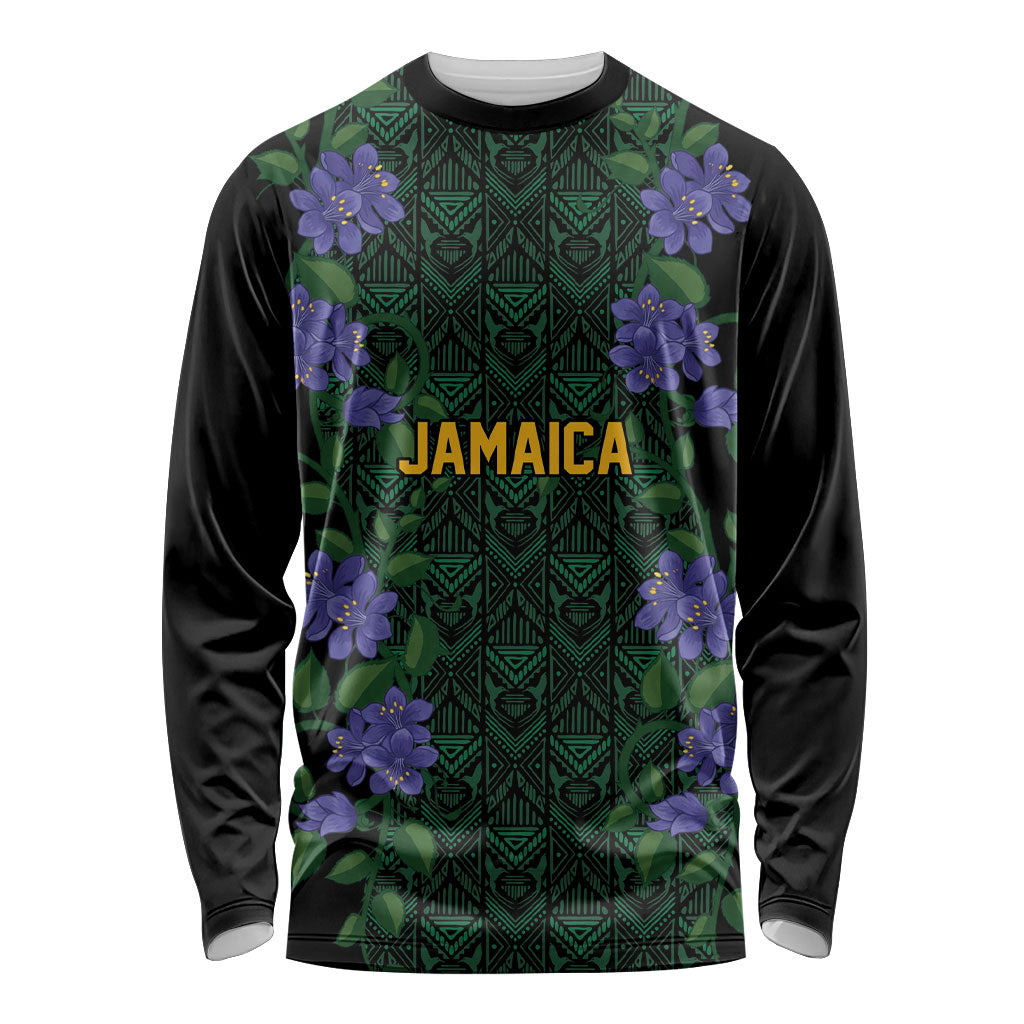 Custom Women’s Cricket Jamaica Floral Series Long Sleeve Shirt Lignum Vitae Hummingbirds Geometric Ethnic