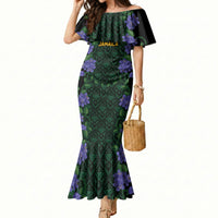 Custom Women’s Cricket Jamaica Floral Series Mermaid Dress Lignum Vitae Hummingbirds Geometric Ethnic