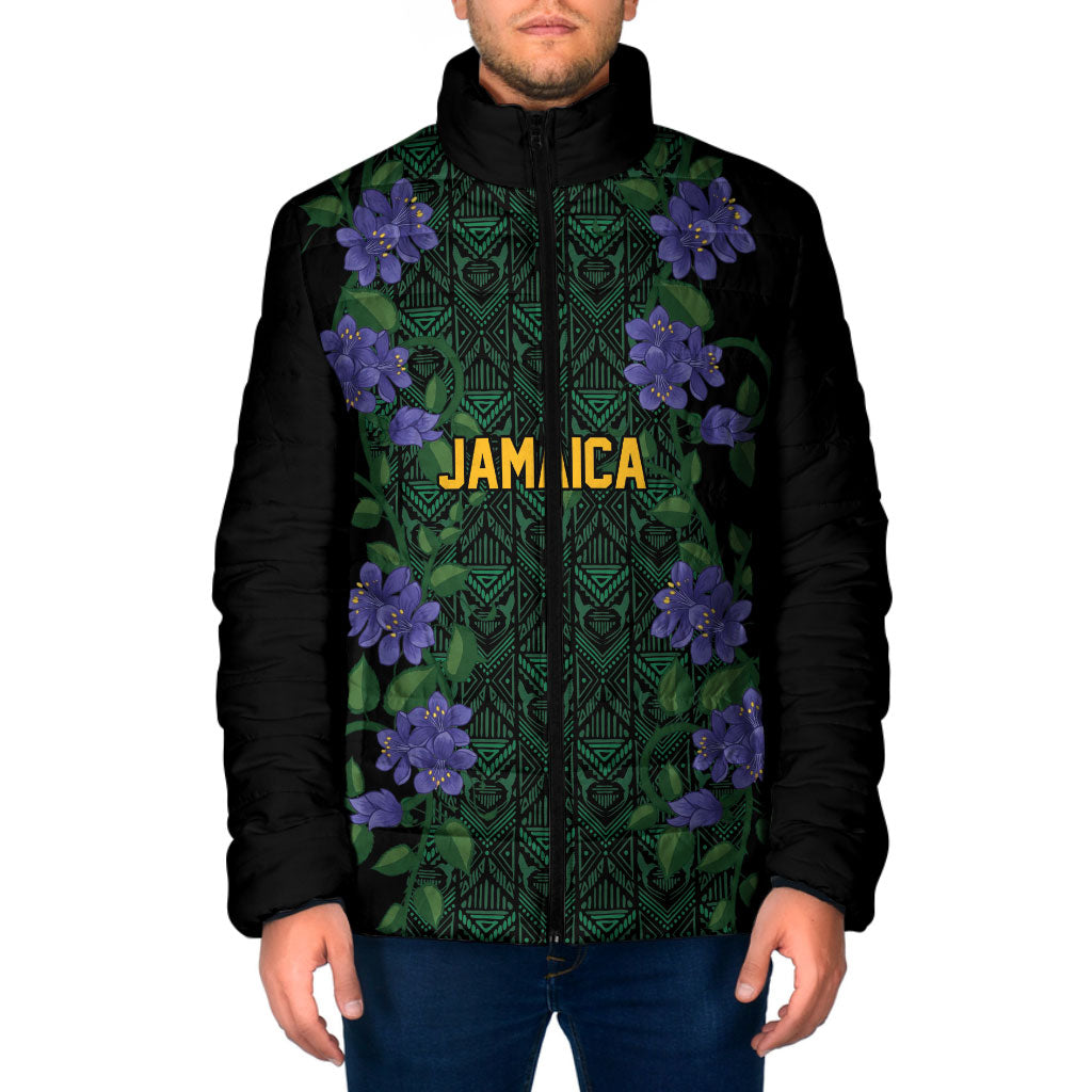 Custom Women’s Cricket Jamaica Floral Series Padded Jacket Lignum Vitae Hummingbirds Geometric Ethnic