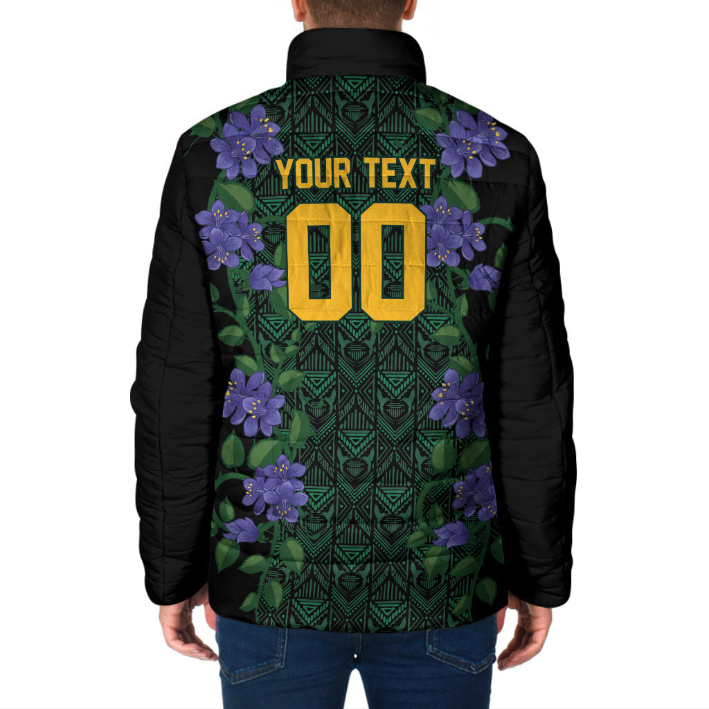 Custom Women’s Cricket Jamaica Floral Series Padded Jacket Lignum Vitae Hummingbirds Geometric Ethnic