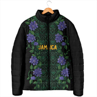 Custom Women’s Cricket Jamaica Floral Series Padded Jacket Lignum Vitae Hummingbirds Geometric Ethnic