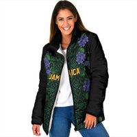 Custom Women’s Cricket Jamaica Floral Series Padded Jacket Lignum Vitae Hummingbirds Geometric Ethnic