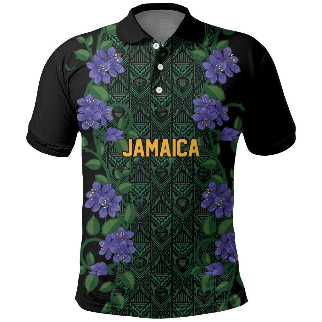 Custom Women’s Cricket Jamaica Floral Series Polo Shirt Lignum Vitae Hummingbirds Geometric Ethnic