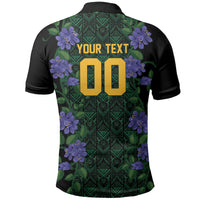 Custom Women’s Cricket Jamaica Floral Series Polo Shirt Lignum Vitae Hummingbirds Geometric Ethnic