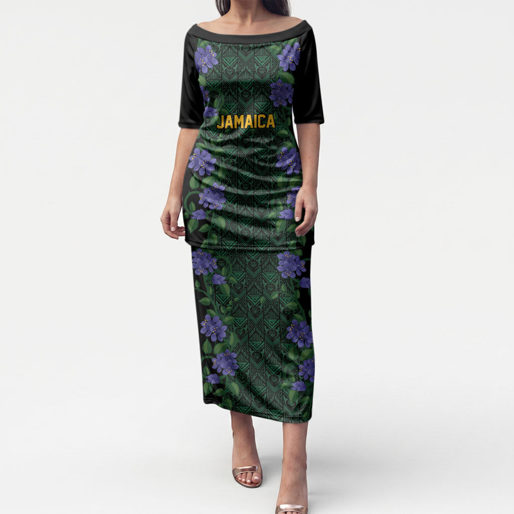 Custom Women’s Cricket Jamaica Floral Series Puletasi Lignum Vitae Hummingbirds Geometric Ethnic