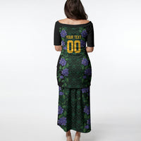 Custom Women’s Cricket Jamaica Floral Series Puletasi Lignum Vitae Hummingbirds Geometric Ethnic