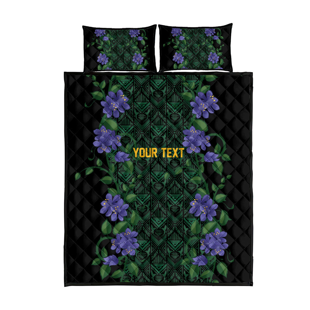 Custom Women’s Cricket Jamaica Floral Series Quilt Bed Set Lignum Vitae Hummingbirds Geometric Ethnic