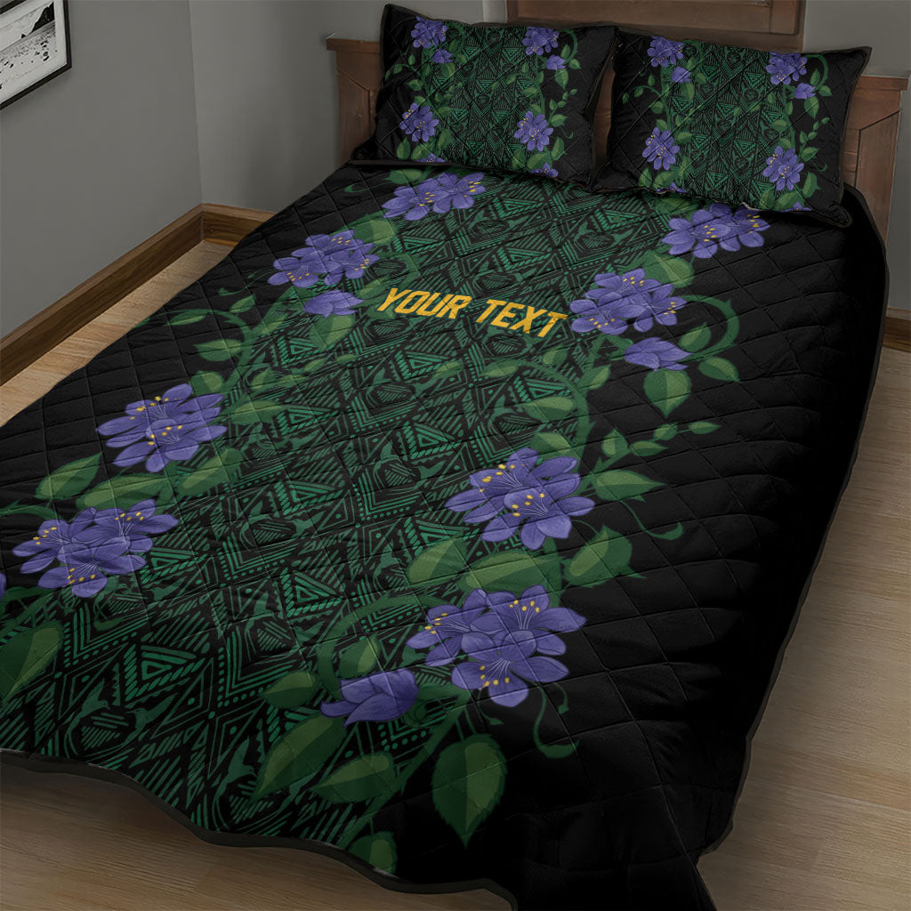Custom Women’s Cricket Jamaica Floral Series Quilt Bed Set Lignum Vitae Hummingbirds Geometric Ethnic