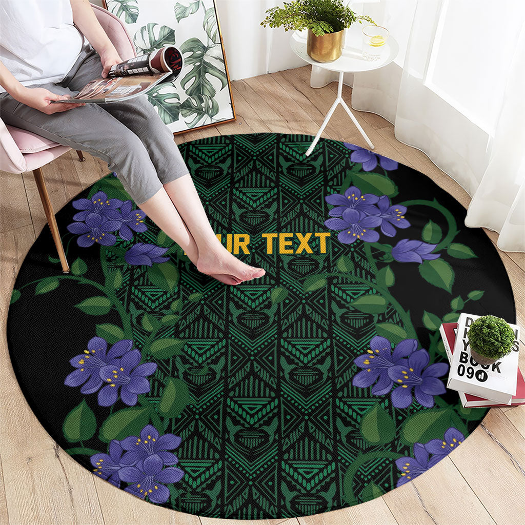 Custom Women’s Cricket Jamaica Floral Series Round Carpet Lignum Vitae Hummingbirds Geometric Ethnic