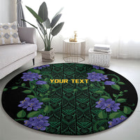 Custom Women’s Cricket Jamaica Floral Series Round Carpet Lignum Vitae Hummingbirds Geometric Ethnic
