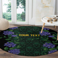 Custom Women’s Cricket Jamaica Floral Series Round Carpet Lignum Vitae Hummingbirds Geometric Ethnic