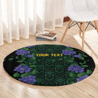 Custom Women’s Cricket Jamaica Floral Series Round Carpet Lignum Vitae Hummingbirds Geometric Ethnic