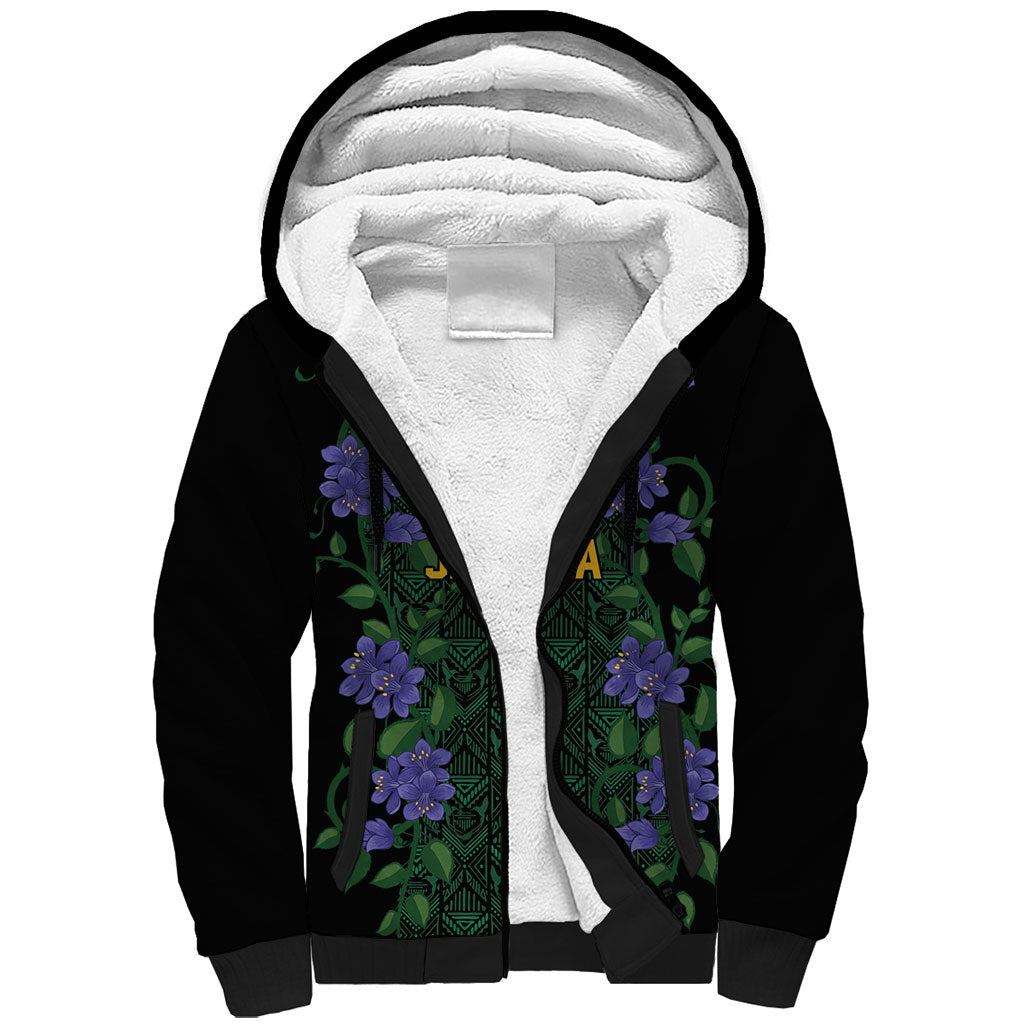 Custom Women’s Cricket Jamaica Floral Series Sherpa Hoodie Lignum Vitae Hummingbirds Geometric Ethnic